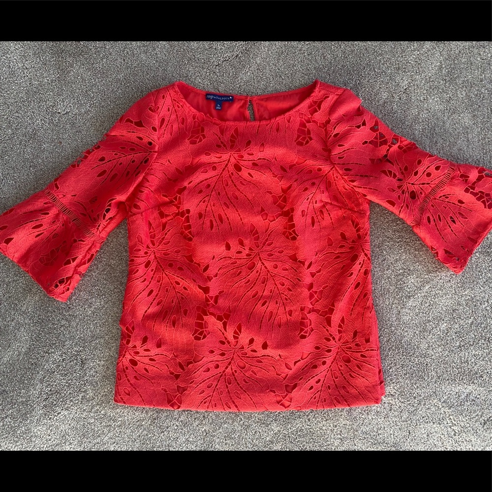 TALBOTS EYELET CORAL TOP